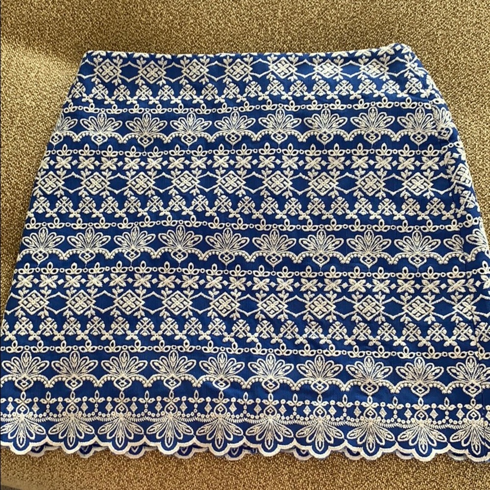 Ann Taylor royal blue and white skirt